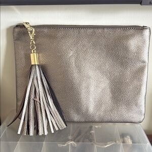 Merona Elegant Silver Clutch with Tassel